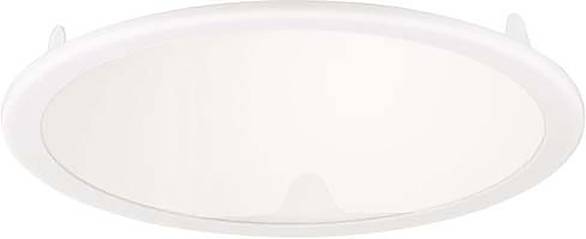 Eine runde, weiße Deckenleuchte mit glatter Oberfläche und subtiler Kante.