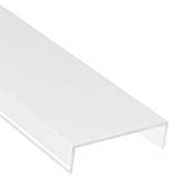 Ein weißer Kunststoff-U-Profil mit glatter Oberfläche, typischerweise für Kantenschutz oder dekorative Verkleidungen in Bau- oder DIY-Projekten verwendet.