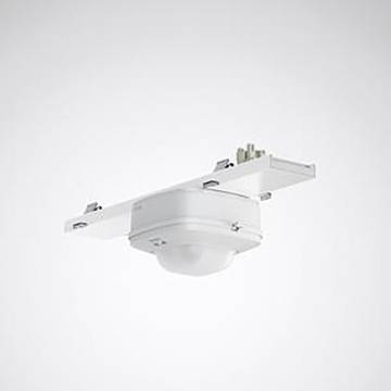 Ein weißer, an der Decke montierter Sensor mit Kuppelform, der zur Erkennung von Bewegungen oder Präsenz in Innenräumen verwendet wird.