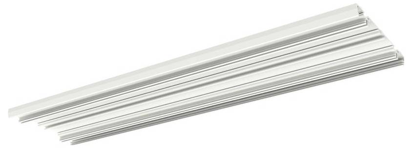 Zwei rechteckige Metallplatten mit je vier Löchern, verwendet zum Montieren oder Verbinden von Objekten.