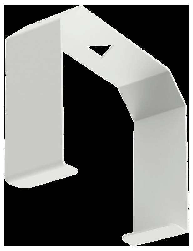 Ein transparenter LED-Streifenstecker aus Kunststoff mit Schlitzen auf jeder Seite, entwickelt zum sicheren Verbinden von LED-Streifensegmenten.