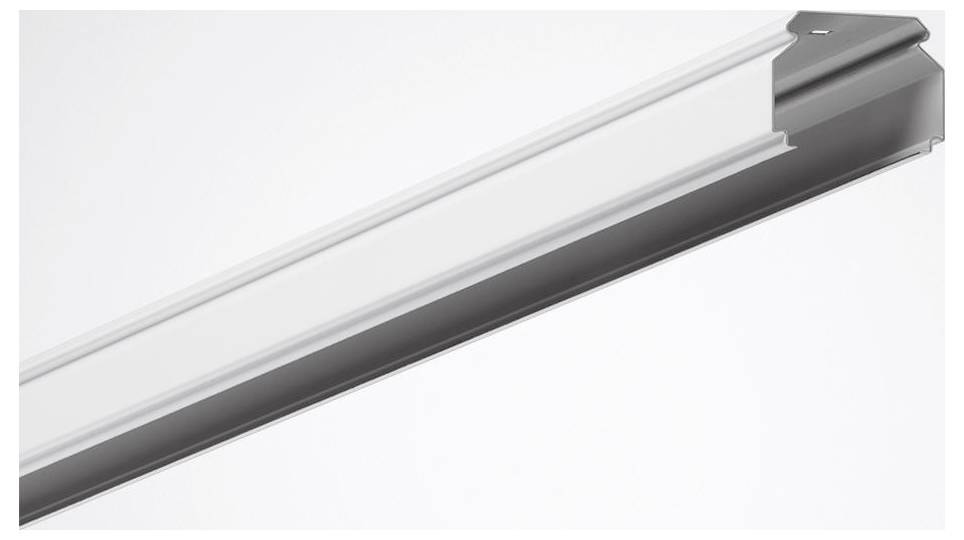 Eine lange, rechteckige LED-Leuchte mit schlankem, minimalistische Design, geeignet für Decken in modernen oder industriellen Umgebungen.