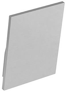 Eine Metallplatte mit schrägen Kanten, aufrecht dargestellt, vermutlich für den Einsatz in Konstruktion oder Design verwendet.