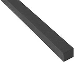 Ein langer, rechteckiger, massiver schwarzer Balken ist diagonal gegen einen weißen Hintergrund positioniert.