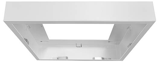 Eine rechteckige LED-Leuchte mit einem Raster aus kleinen, hellen Glühbirnen, die für die Deckenmontage in großen, kommerziellen Räumen entwickelt wurde.