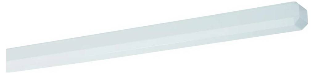 Ein langer, weißer, sechskantiger Stift, der einem Buntstift oder Marker ähnelt.