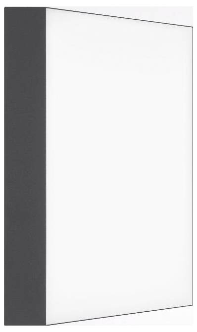 Eine weiße, moderne, an der Decke montierte Leuchte mit einer kreisförmigen Basis und drei Tragekabeln, die von einer rechteckigen Halterung herabhängen.