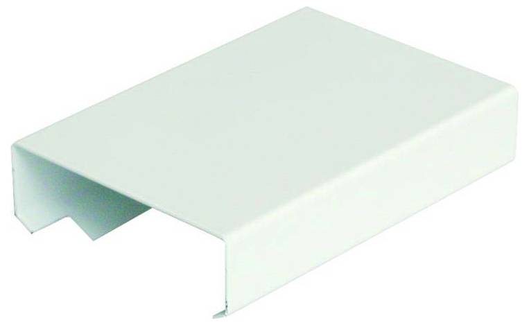 Eine weiße rechteckige Abdeckung, auf einer Seite offen, typischerweise verwendet zum Verbergen oder Schützen von Kabeln oder Kanälen.