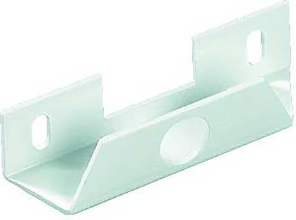 Eine Metallklammer mit U-Form und zwei vertikalen Laschen an jedem Ende, konzipiert zum Montieren und Sichern von Strukturen oder Komponenten.