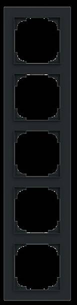 Ein vertikaler schwarzer Filmstreifen mit sechs leeren Bildern, gleichmäßig angeordnet.