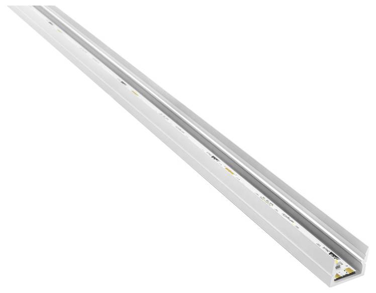 Ein lineares Aluminium-LED-Profilkanal mit mattierter Abdeckung, entwickelt für die Unterbringung und den Schutz von LED-Streifen.