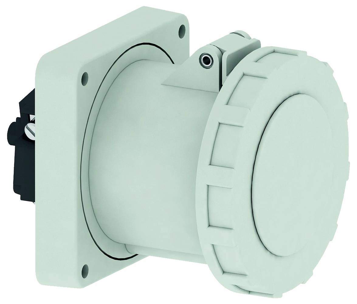 Ein rechteckiges weißes Deckenleuchten-Panel mit sichtbarem Markennamen auf dem Rahmen, das helles weißes Licht in einer minimalistischen Umgebung ausstrahlt.