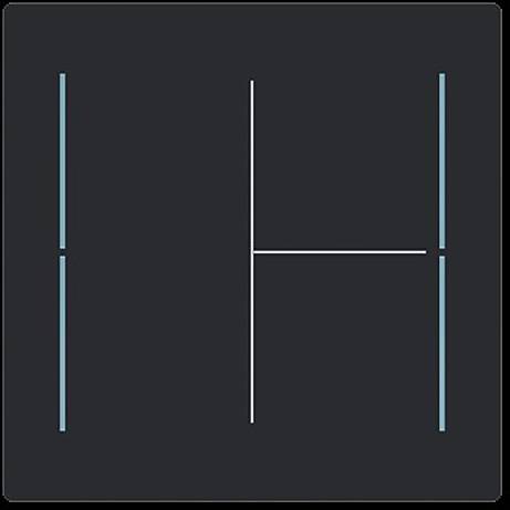 Ein stilisierter Buchstabe „H