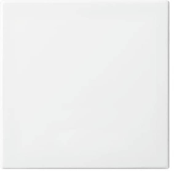 Eine weiße quadratische Fliese mit glänzender Oberfläche.