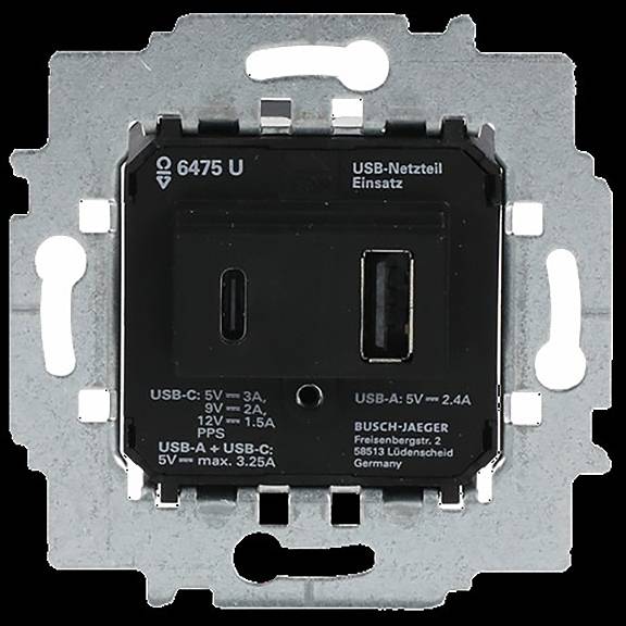 „USB-C 5V/3A, USB-A 5V/2,4A