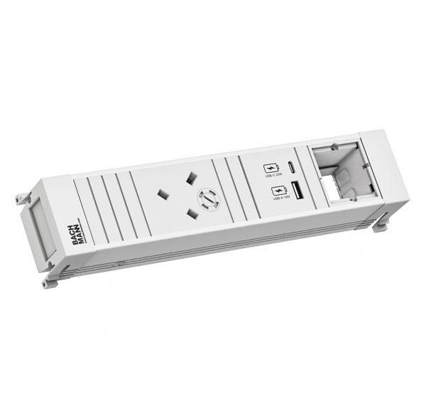 Ein Metallluftkanal mit verstellbaren Lamellen und einem angebrachten Motor zur Steuerung des Luftstroms.