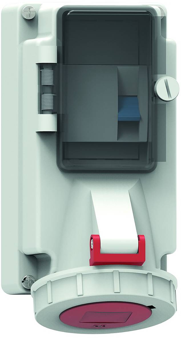 Eine weiße europäische elektrische Steckdose mit zwei USB-Anschlüssen, einer Standard- und einer Type-C, mit der Bezeichnung „Busch-Jaeger