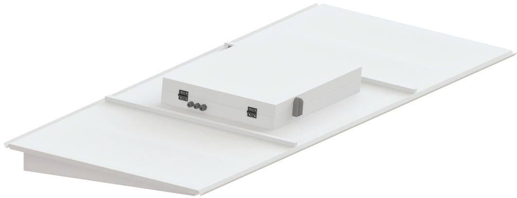 Ein elektrisches Gehäuse mit einem runden Schalter, einem geschlossenen oberen Bereich und einer roten Box am unten.