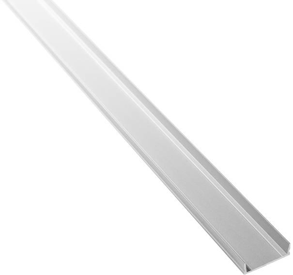 Ein langer, weißer Metallkanal mit flachem Boden und erhöhten Kanten, wahrscheinlich für strukturelle oder dekorative Zwecke verwendet.