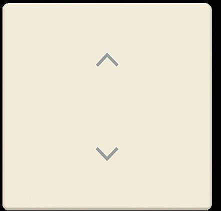 Eine beige quadratische Schaltfläche mit nach oben und unten zeigenden Pfeilen, die Erhöhungs- und Verringerungsfunktionen oder Scroll-auf- und Scroll-ab-Funktionen anzeigt.