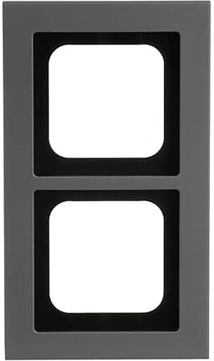 Ein rechteckiger schwarz-grauer Doppelrahmen mit modernem Design.