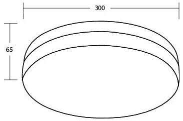 Ovale Deckel- oder Schüsselabbildung mit den Abmessungen 300 breit und 65 hoch.