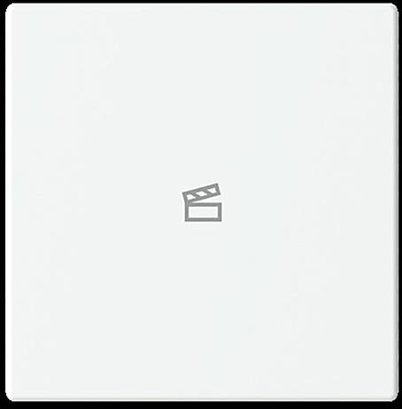 Eine Zeichnung einer Filmklappe, zentriert auf einem einfachen weißen Hintergrund.