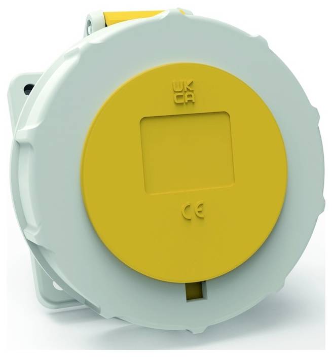 Ein rundes grau-gelbes Kunststoffgerät mit einem quadratischen Anzeigebereich und den Gravuren „W/K/CA