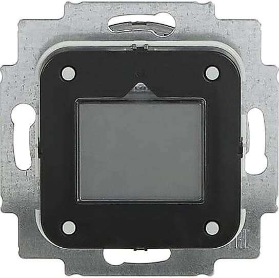 Ein Schneider Electric Dimmerschalter-Mechanismus mit Metallrahmen, entwickelt für die Beleuchtungssteuerung und geeignet für die Wandmontage.