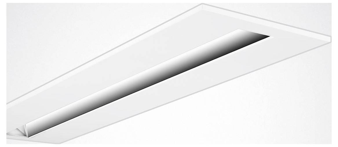 Eine schlanke, moderne Einbauleuchte für die Decke mit schmalem, rechteckigem Design, geeignet für minimalistische Innenräume.