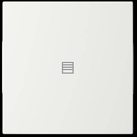 Ein weißer quadratischer Button mit einem kleinen Symbol aus vier übereinandergelegten horizontalen Linien, zentriert in der Mitte.