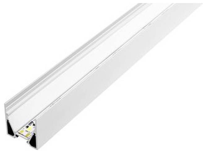 Aluminiumprofil-Gehäuse mit eingebettetem LED-Lichtstreifen, das ein minimalistisches Design für moderne Beleuchtungslösungen präsentiert.