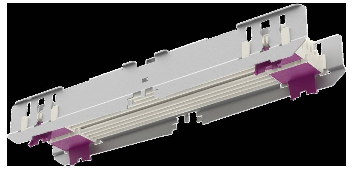 Aluminium-LED-Kanal mit diffuser Abdeckung, zeigt LED-Streifen innen, verwendet für gleichmäßige Lichtverteilung in Innenarchitektur-Anwendungen.