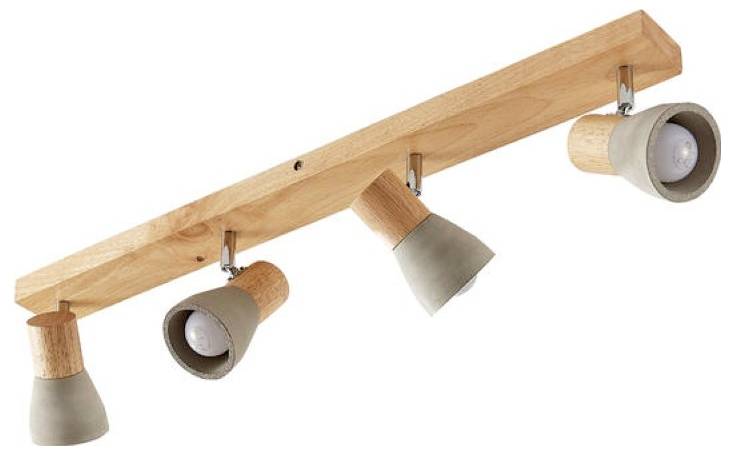 Holzdecken-Schienensystem mit drei verstellbaren Spotlight-Schirmen