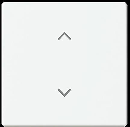 Eine weiße quadratische Schaltfläche mit zwei grauen Pfeilen. Der obere Pfeil zeigt nach oben und der untere Pfeil zeigt nach unten, was auf eine Richtungssteuerung hindeutet.