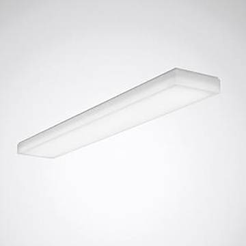 Ein rechteckiges Deckenleuchten-Objekt mit modernem, minimalistischem Design. Der Rahmen ist weiß und bündig an der Decke montiert.