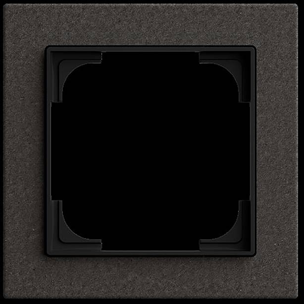 Ein braunes elektrisches Wandsteckdosen mit sichtbarer Verkabelung auf der Rückseite, montiert auf einem metallischen Rahmen, gekennzeichnet mit 'Busch-Jaeger'.