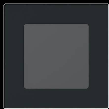 Ein Quadrat mit einem kleineren, dunkleren Quadrat im Inneren, beide zentriert auf einem dunklen Hintergrund. Das Design ist minimalistisch und einfarbig.