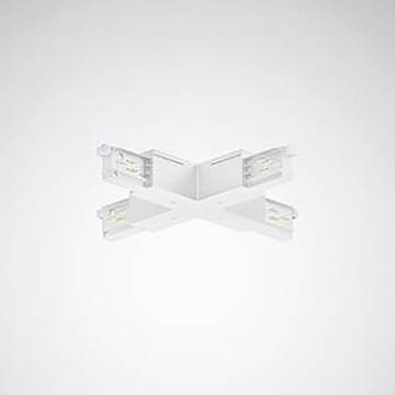 Eine futuristische weiße und durchscheinende Struktur, die eine abstrakte „X