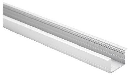 Ein Metallprofilkanal mit silberfarbenem Finish, konzipiert für strukturelle oder architektonische Unterstützung, aus einer Winkelansicht dargestellt.