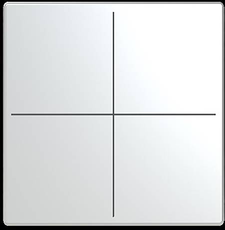 Ein leeres Gitter mit einem zentralen Kreuz, das den Raum in vier gleiche Quadranten unterteilt.