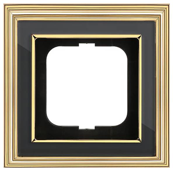 Ein leeres schwarzes Quadrat mit einem beigen Rahmen darum herum, das an eine klassische Fotodias erinnert.