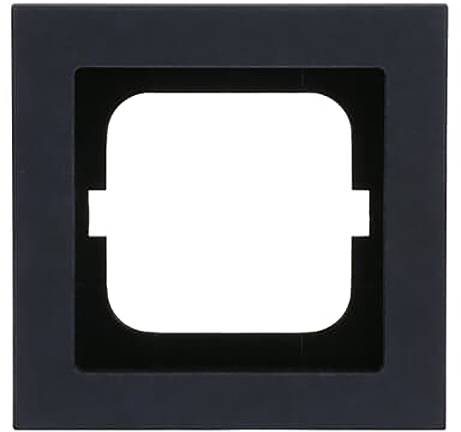 Schwarzer quadratischer Rahmen mit abgerundetem quadratischen Ausschnitt in der Mitte.