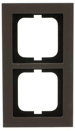 Doppelter Lichtschalter-Abdeckungsrahmen, rechteckig, braun, mit abgerundeten Kanten, passt zwei Schalter auf, geeignet für Inneneinrichtung.