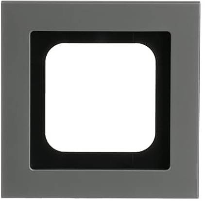 Ein quadratischer, schwarzer Bilderrahmen mit einer großen weißen zentralen Fläche, umgeben von einem dunkelgrauen Rahmen.