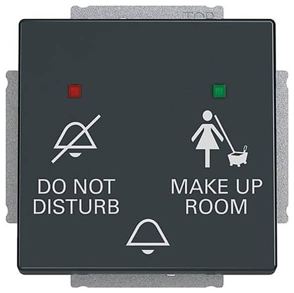 Ein Wandschalter mit zwei beschrifteten Tasten: „Do Not Disturb