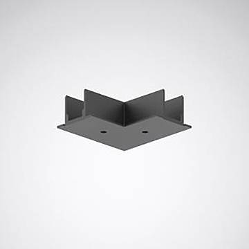 Eine schwarze, V-förmige Metallhalterung mit Schraubenlöchern vor einem einfachen weißen Hintergrund, entwickelt zum Verbinden oder Abstützen von Strukturen.