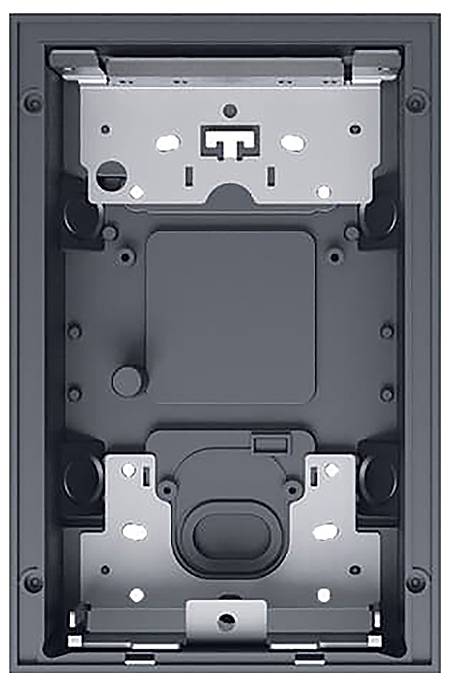 Blaue elektrische Abzweigdose und deren Abdeckung mit der Aufschrift 