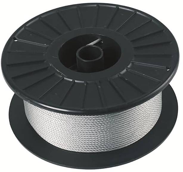 Eine schwarze Spule mit metallischem Draht, der um sie herum aufgewickelt ist, verwendet für industrielle oder handwerkliche Zwecke.