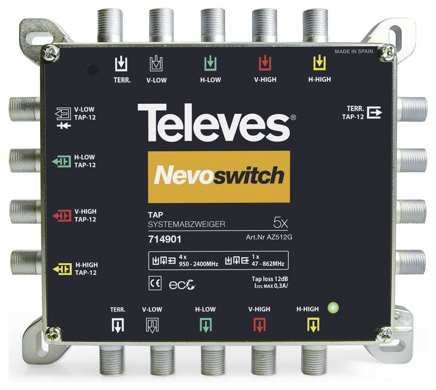Satellitensiignalverteiler mit der Bezeichnung 